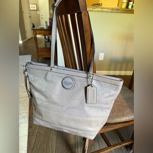 Coach light purple patent small tote/large shoulder bag